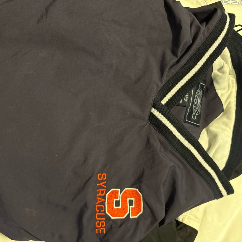 Syracuse University Charles River Apparel V-Neck Sweater - Black and Orange